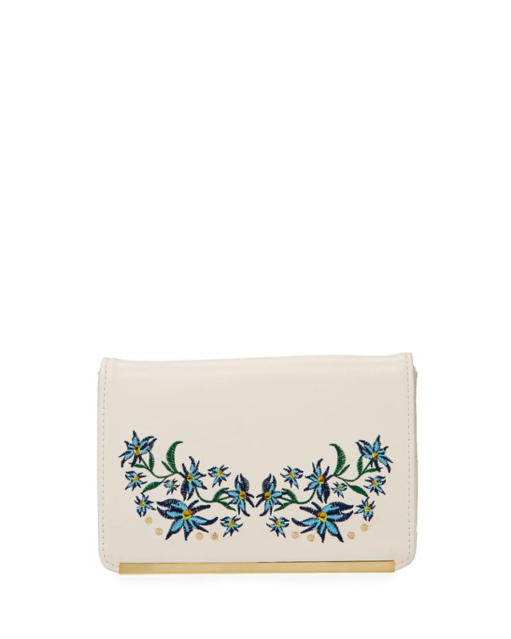 Floral-embroidered Crossbody Bag