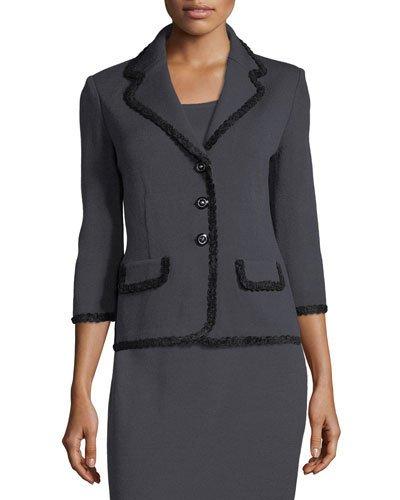 Santana Knit Fringe-trim Blazer