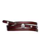 Men's Adjustable Leather Wrap Bracelet, Brown