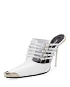 Minna Strappy High-heel Metal-toe Goatskin
