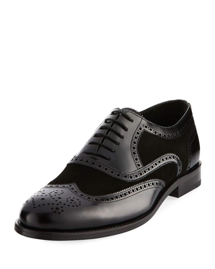 Brogue Mixed Wing-tip Oxford
