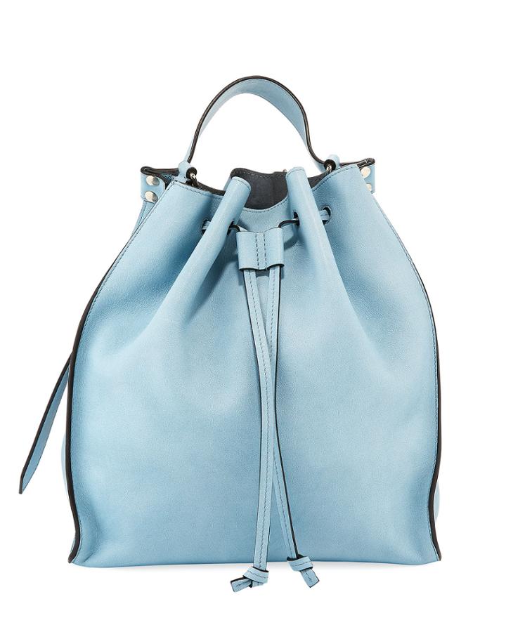 Leather Drawstring Hobo Bag