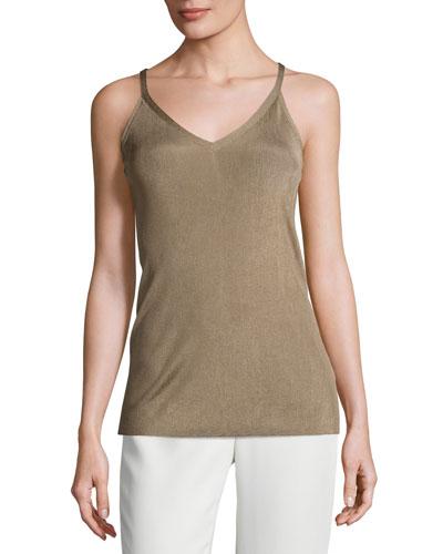 Radiant Shimmer Ribbed Tank,
