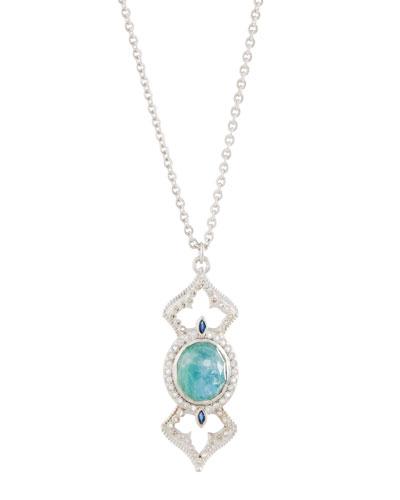 New World Elongated Oval Open-cross Drop Necklace
