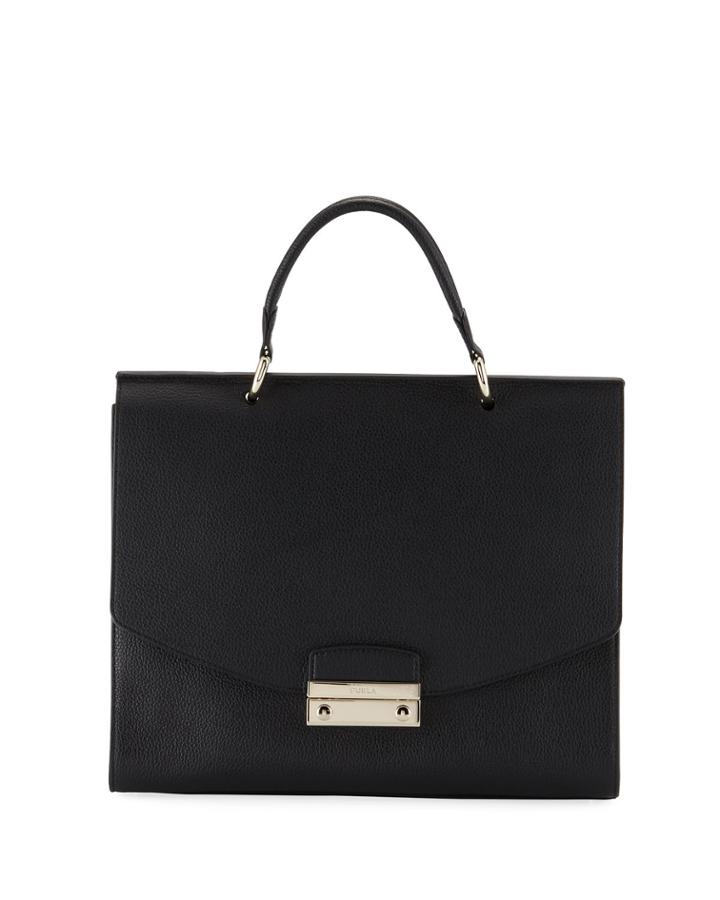 Julia Medium Leather Top-handle Bag