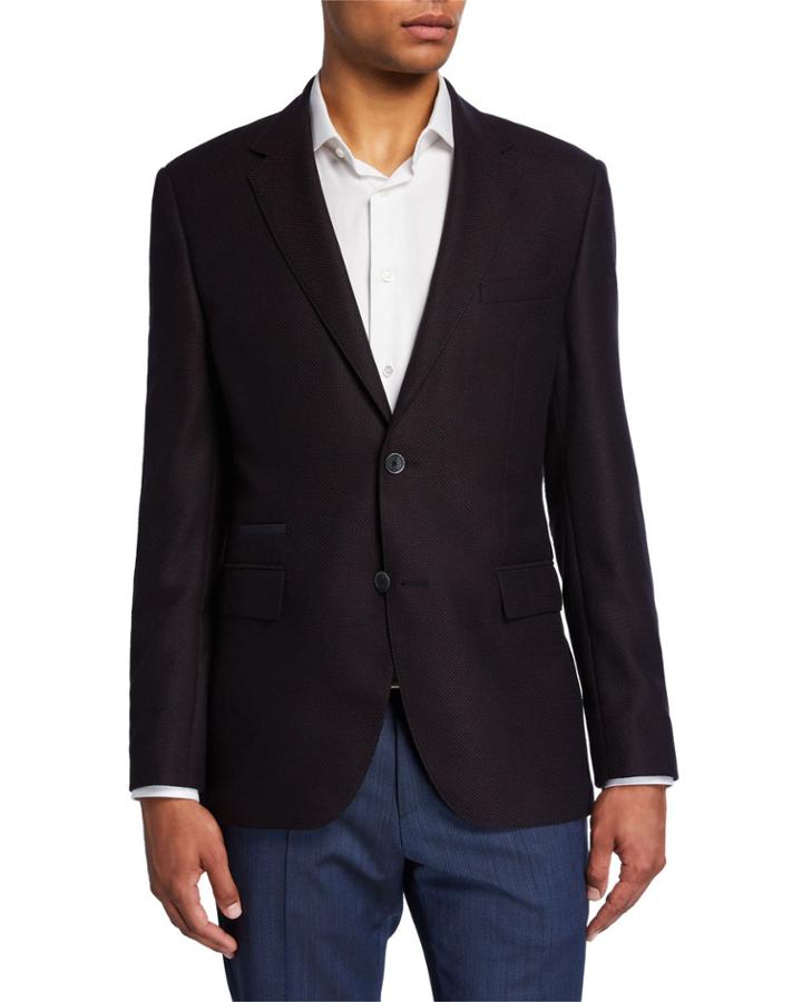 Men's Regular-fit Two-button Jacket With Elbow Patches