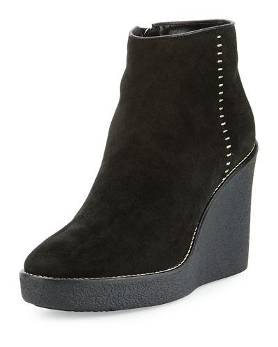 Vena Shearling Fur-lined Wedge Bootie