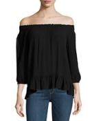Amelia Off-the-shoulder Top, Black
