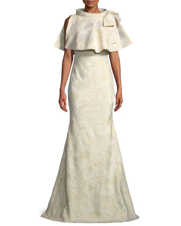 Jacquard Popover Bow Trumpet Gown