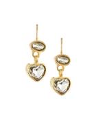 Crystal Heart Dangle Earrings, Clear