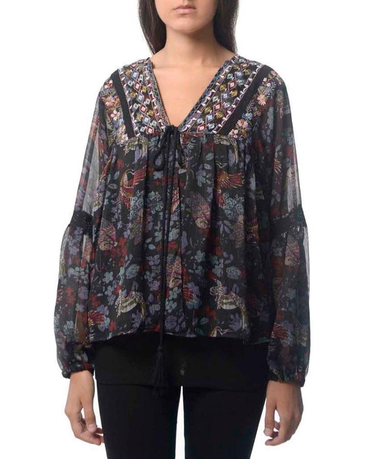 Metallic Printed Blouse