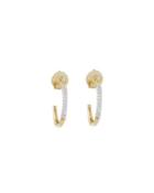 Bamboo 18k Gold & Diamond Extra-small Hoop Earrings