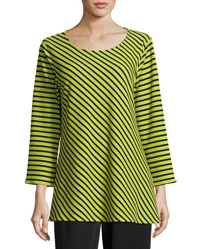 Textured Striped Knit Tunic