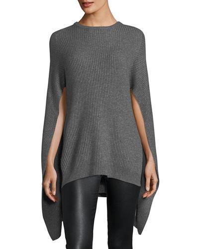 Cashmere-blend Crewneck Ribbed Cape
