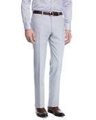 Melange Wool Flat-front Pants
