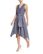 Demetria Regal-striped Sleeveless Dress