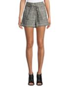 Michel High-waist Belted Plaid