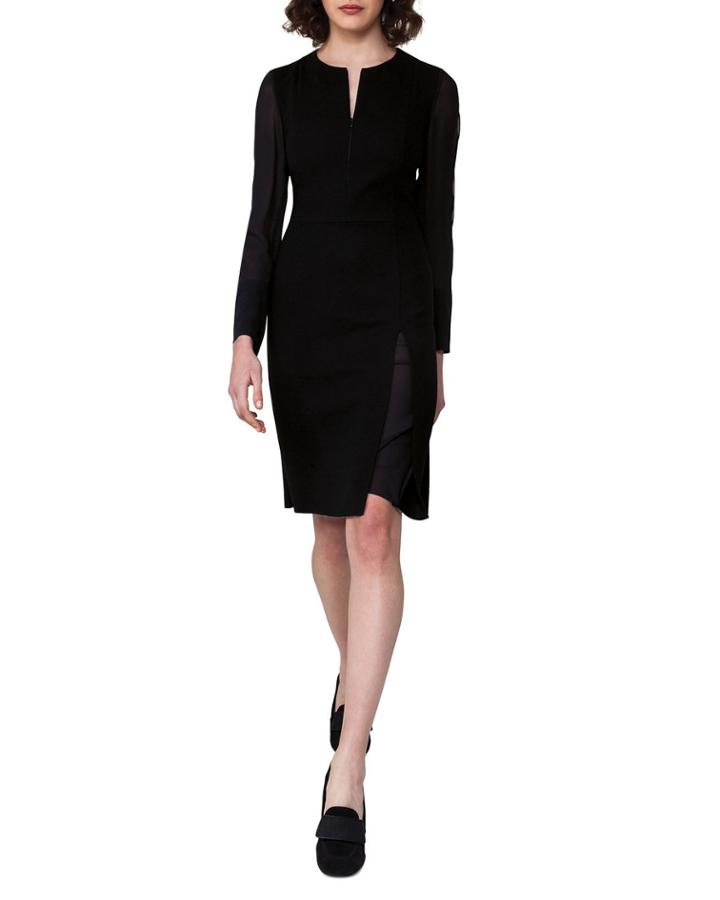 Split-neck Zip-front Dress