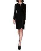 Split-neck Zip-front Dress