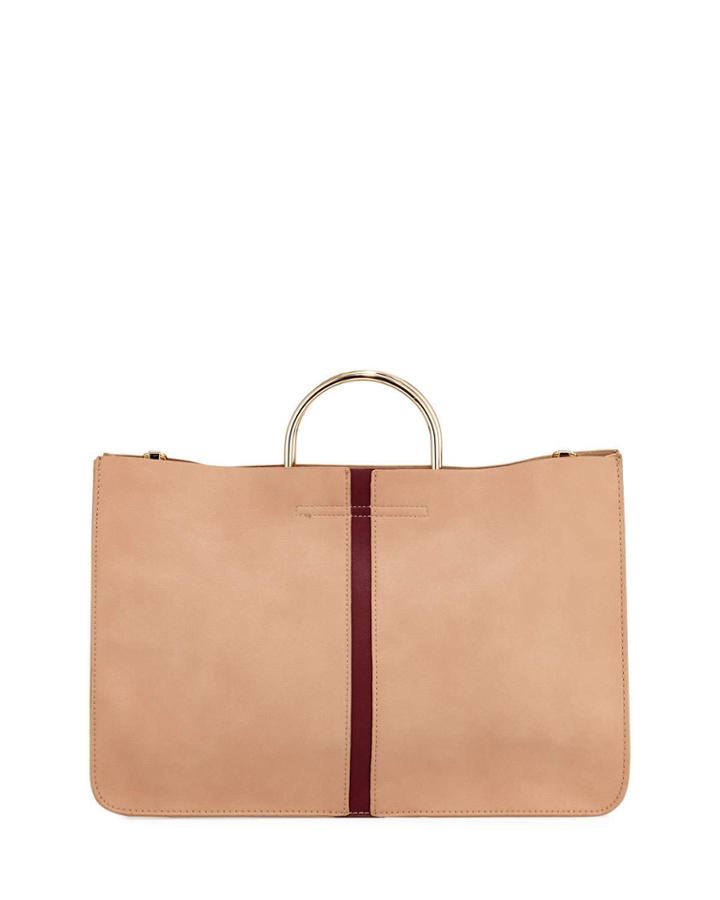 Two-tone Large Stripe Tote Bag