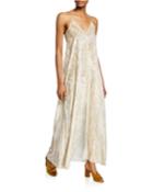 Printed Velvet Split-front