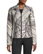 Linette Zip-front Spiral-print Jacquard Jacket,