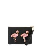 Vegan Flamingo Clutch Bag, Black