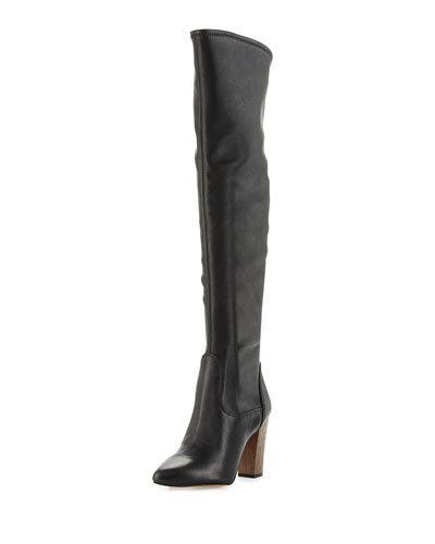 Brooklyn Over-the-knee Faux-leather Boot, Black