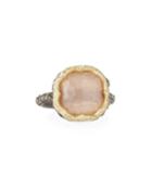 Old World Triplet Quartz & Mixed Diamond Ring,