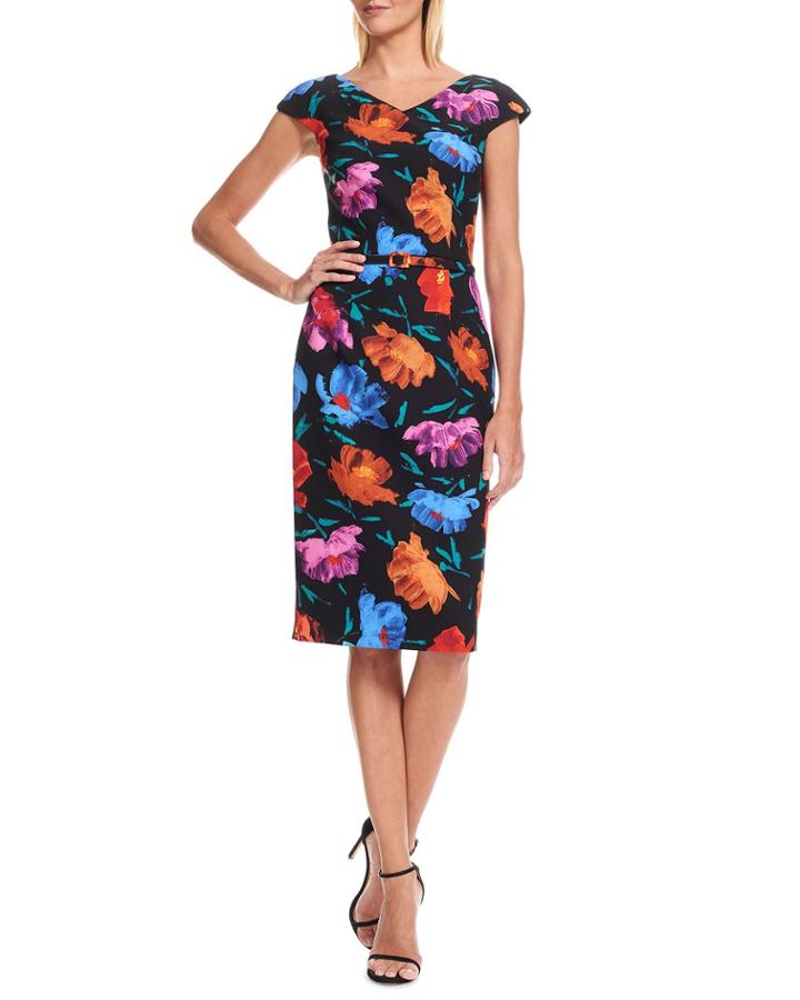 V-neck Floral Crepe
