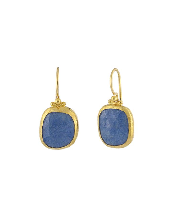 One-of-a-kind Elements 24k Blue Quartz Drop Earrings