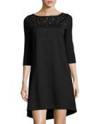 Daphne Grommet-embellished Dress, Black