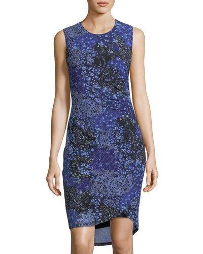 Floral-print Side-ruched Dress