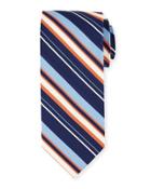 Striped Print Silk Tie, Newport