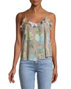 Penelope Floral Ruffle Tank