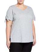 Grommet Tie-sleeve Tee,