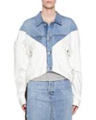 Stonewashed Hybrid Chopped Denim Jacket
