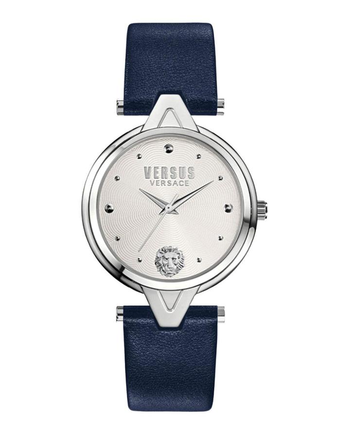 34mm V-lug Watch W/ Leather Strap,