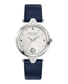 34mm V-lug Watch W/ Leather Strap,