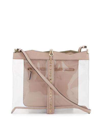 Vinyl Rockstud Tote Bag, Beige