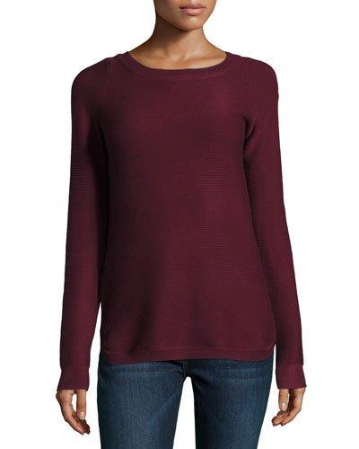Ribbed Bateau-neck
