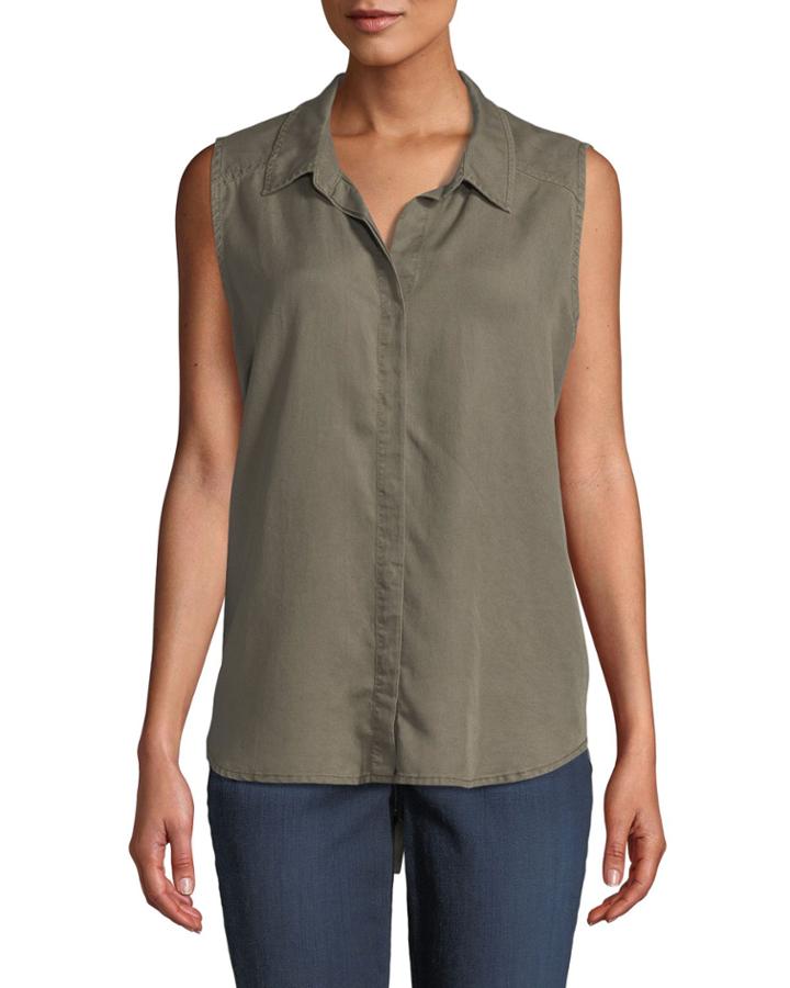 Sleeveless Button-back