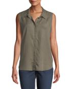 Sleeveless Button-back