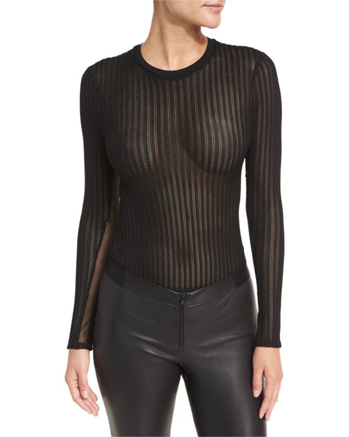 Paige Crewneck Long-sleeve Sheer