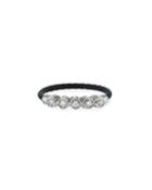 Cable & 5-diamond Bezel Ring In Black,