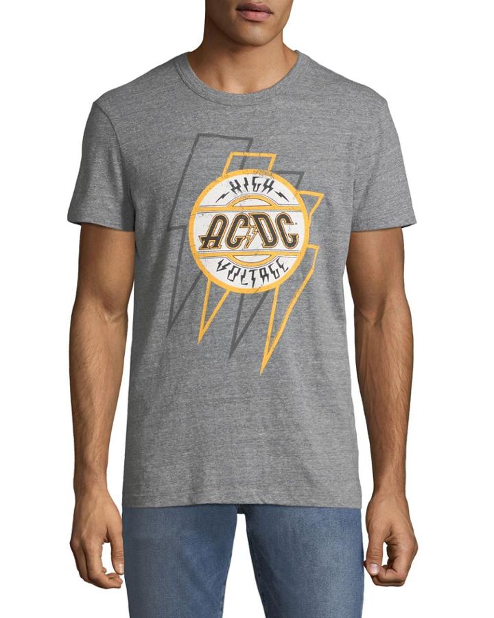 Men's Acdc Graphic-print Crewneck Short-sleeve Tee
