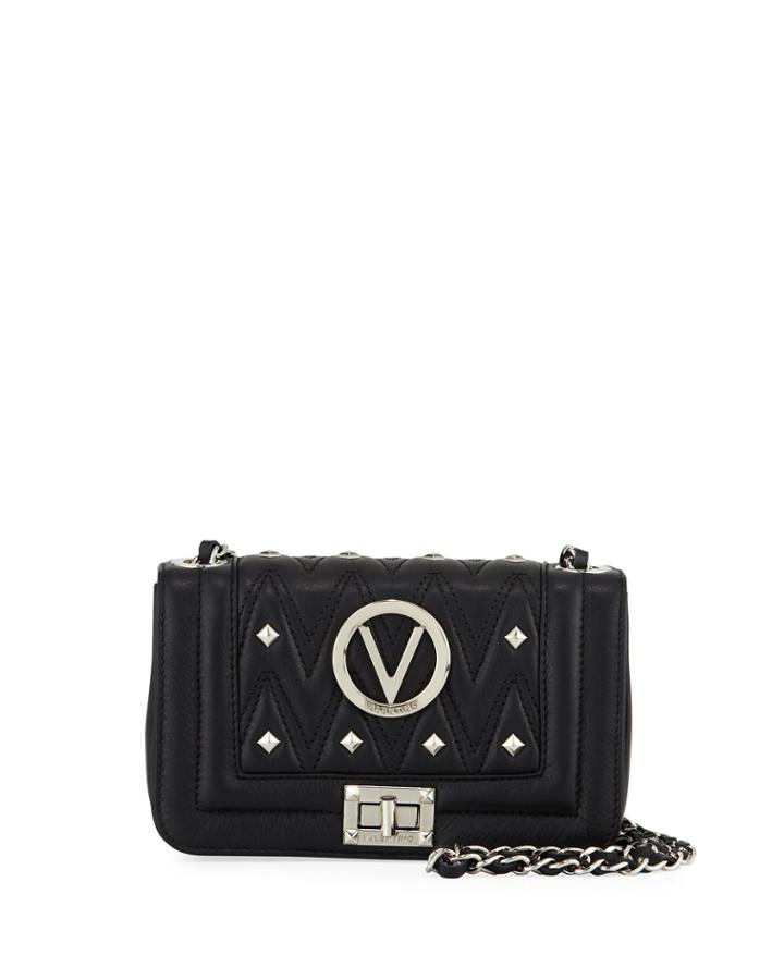 Beatriz Studs Quilted Sauvage Leather Shoulder Bag - Silvertone Hardware