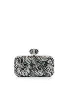 New Soap Dish Crystal Evening Clutch Bag, Silver Night/multi