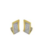 Estate Leo Pizzo 18k Two-tone Diamond Pave Fold Earrings,