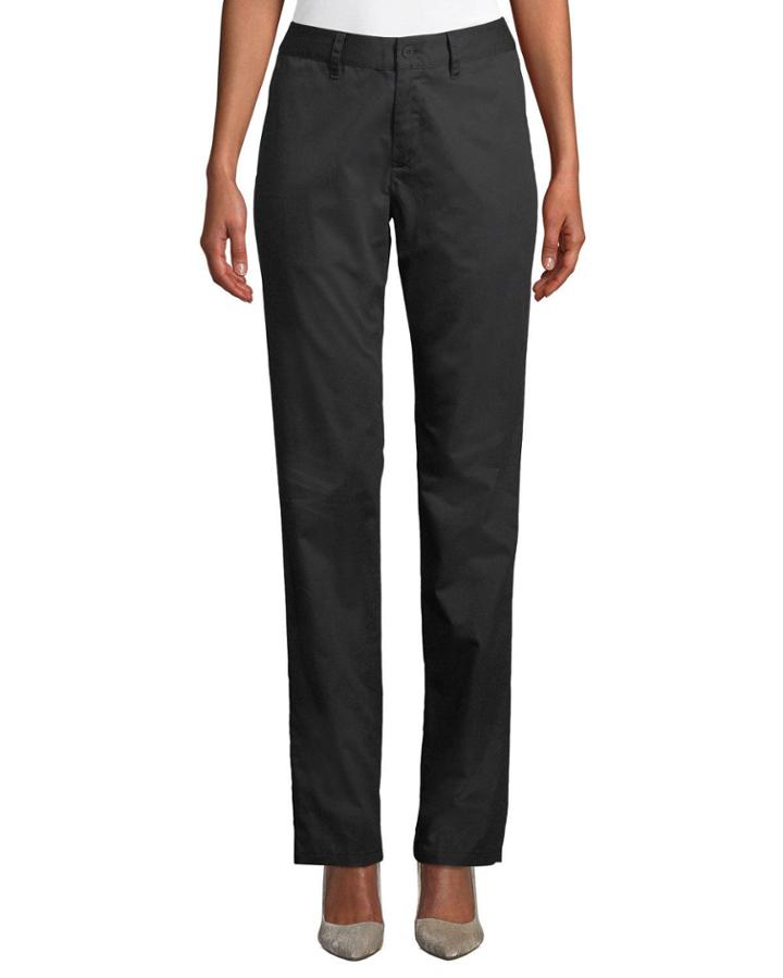 Straight-leg Cotton Twill Dress Pants